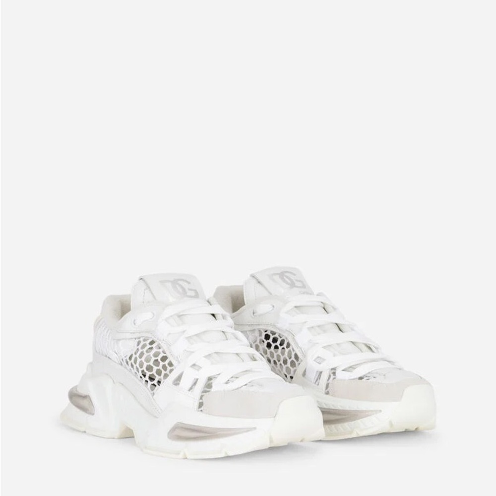 Dolce & Gabbana White Mixed-material Airmaster Sneakers